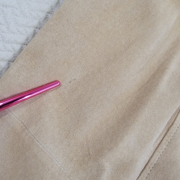 Parisian Signature Suede Coat Leather Jacket Light Tan Size 2X - Picture 13 of 16